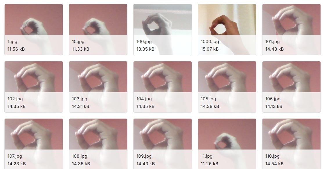 印度手语图像数据集包含从A到Z的英文字母和0到9的数字