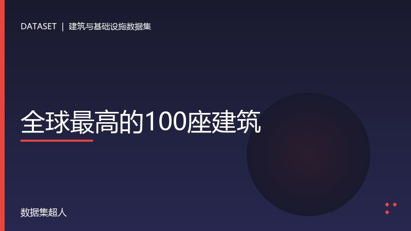 全球最高的100座建筑数据集