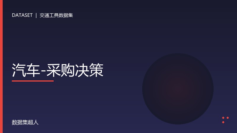 汽车-采购决策数据集
