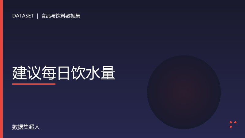 建议每日饮水量数据集