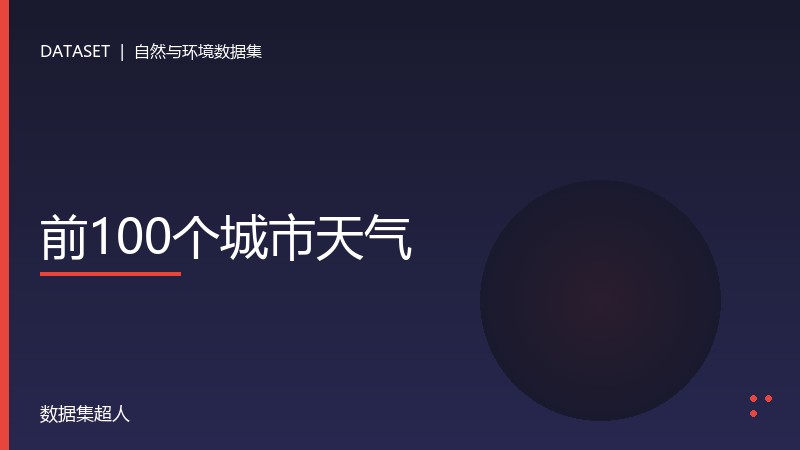 前100个城市天气数据集