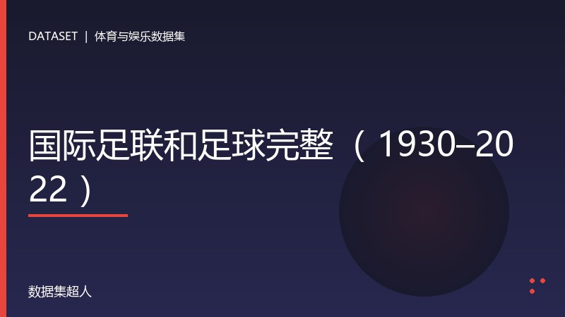 国际足联和足球完整数据集（ 1930–2022 ）