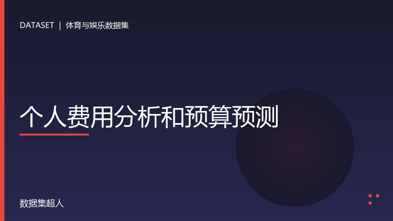 个人费用分析和预算预测数据集