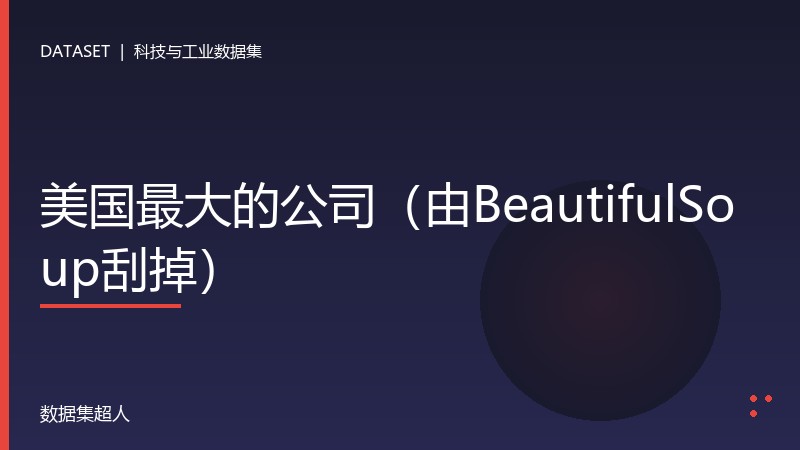 美国最大的公司（由BeautifulSoup刮掉）数据集