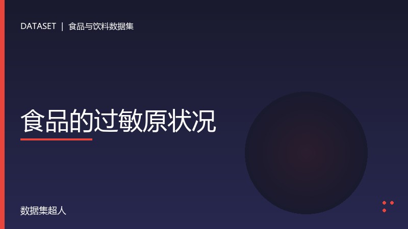食品的过敏原状况数据集