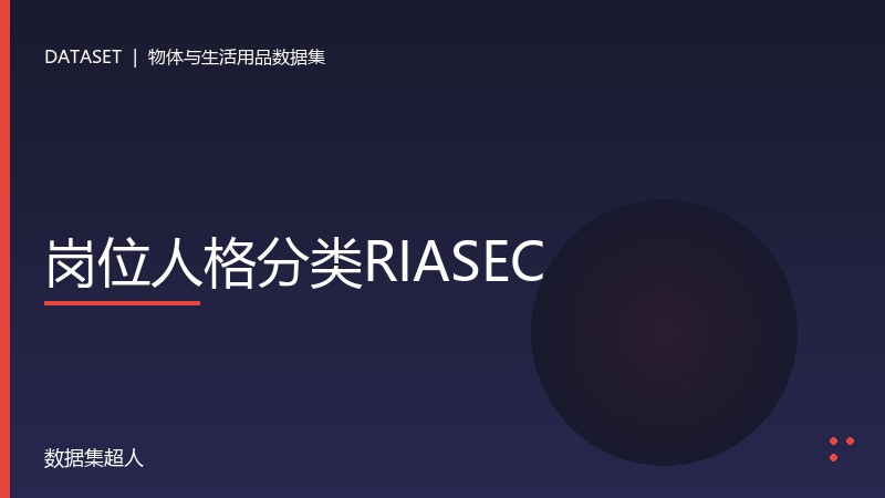 岗位人格分类RIASEC数据集