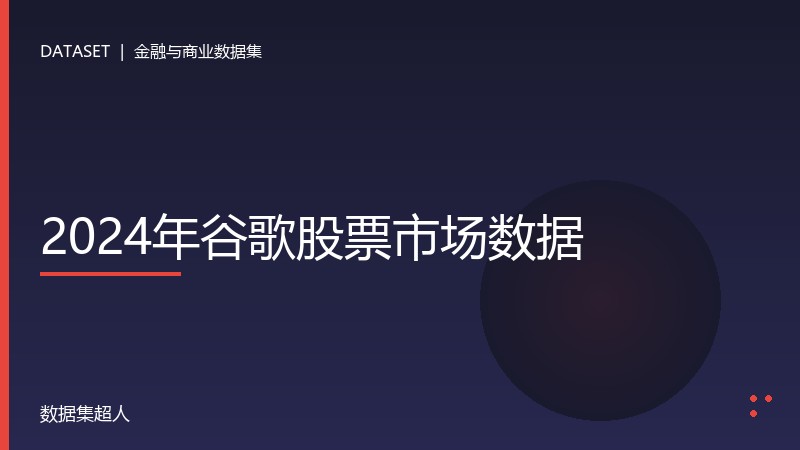 2024年谷歌股票市场数据数据集