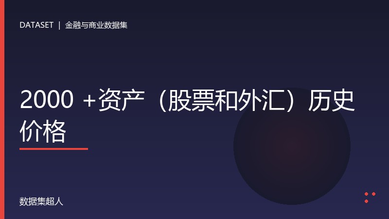 2000 +资产（股票和外汇）历史价格数据集